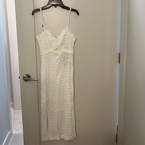 Brand new with tags! Vix solid Lora midi dress. Off white, linen, XS